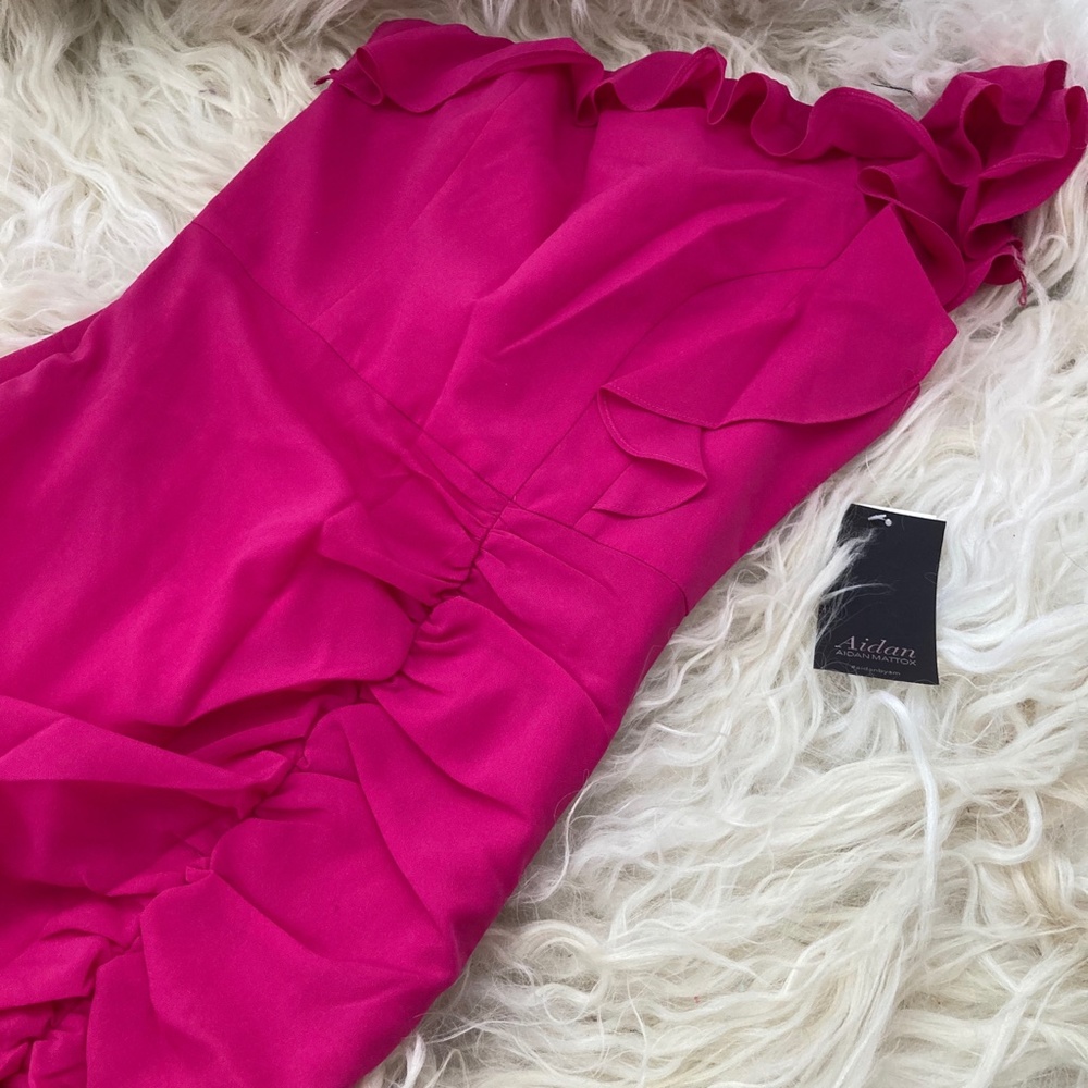 Aidan by Aidan Mattox Pink One Shoulder Dress - Picture 5 of 8
